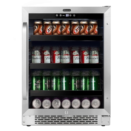 Whynter 24 inch Built-In 140 Can Undercounter Stainless Steel Beverage Refrigerator BBR-148SB